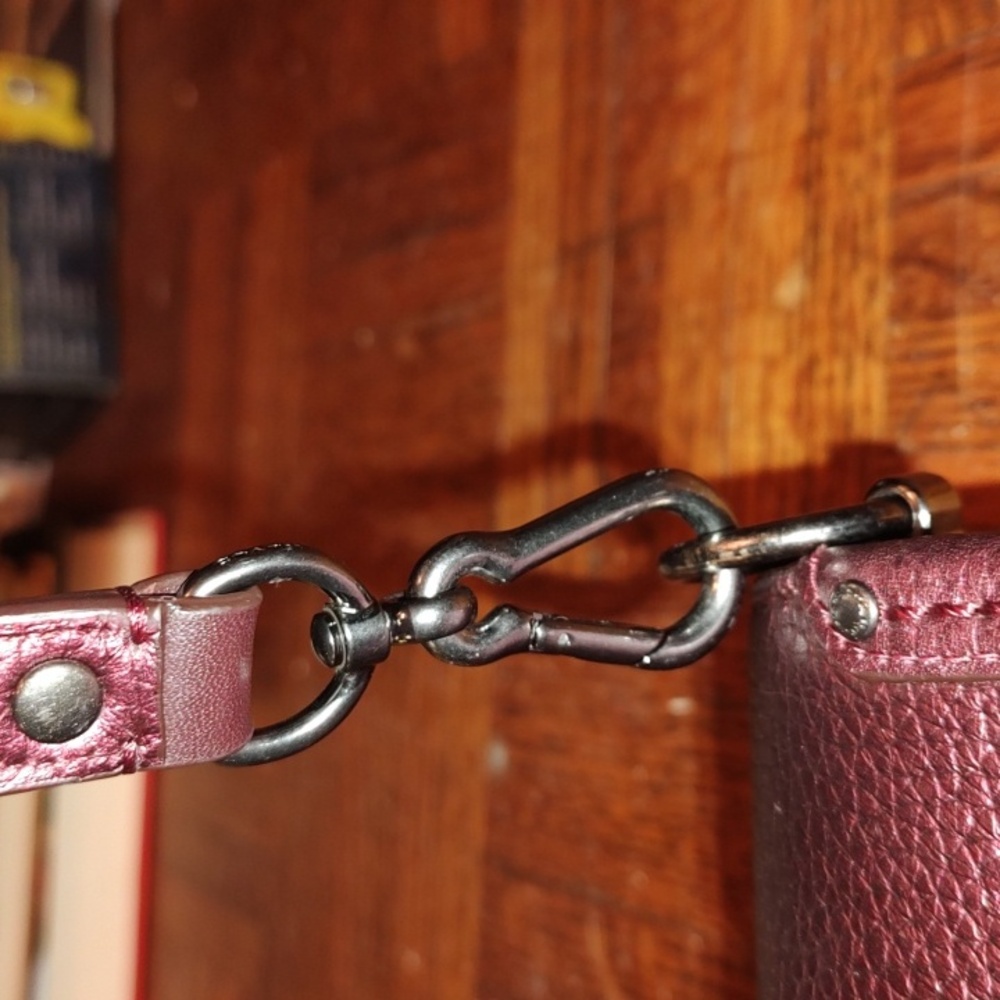 Coach Mini Swagger 2015 35995 Metallic Berry Leather Crossbody $350 Retail EUC - Picture 11 of 16
